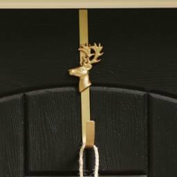 Dibor 42cm Extra Large Red Rose Christmas Wreath with Deer Wreath Hanger - thumbnail 5