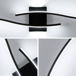 COMELY LED Wall Lights Indoor 27W, Modern Black Wall Lights 6500K Cool Light - thumbnail 8