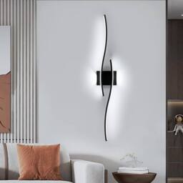 COMELY LED Wall Lights Indoor 27W, Modern Black Wall Lights 6500K Cool Light - thumbnail 4
