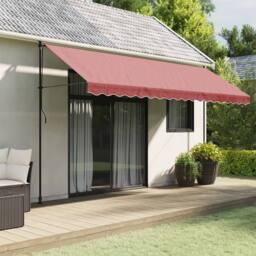 Berkfield Home Replacement Fabric for Awning Valance Burgundy Stripe 4.5 m in Red - thumbnail 1
