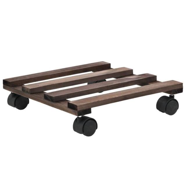 Berkfield Home Plant Rollers 4 pcs Cedar Wood 25x25 cm in Brown - image 1
