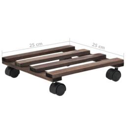 Berkfield Home Plant Rollers 4 pcs Cedar Wood 25x25 cm in Brown - thumbnail 6