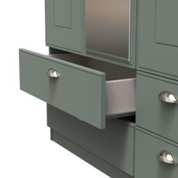Ready Assembled 2 U Albert Tall Triple 2 Drawer Mirror + Drawer Wardrobe (Ready Assembled) in Pale Green - thumbnail 7