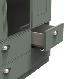 Ready Assembled 2 U Albert Tall Triple 2 Drawer Mirror + Drawer Wardrobe (Ready Assembled) in Pale Green - thumbnail 8