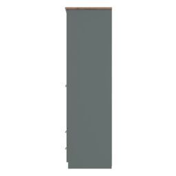Ready Assembled 2 U Albert Tall Triple 2 Drawer Mirror + Drawer Wardrobe (Ready Assembled) in Pale Green - thumbnail 2