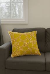 JTAPHRIQUE African Print Decorative Throw Pillow in Yellow - Size: 43 cm x 43 cm - thumbnail 2
