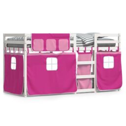 Berkfield Home Bunk Bed without Mattress Pink 80x200 cm Solid Wood Pine - thumbnail 2