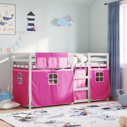 Berkfield Home Bunk Bed without Mattress Pink 80x200 cm Solid Wood Pine - thumbnail 1