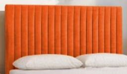 Knight Sleep Emily No Draw Divan Bed Base with Headboard Plush Velvet in Orange - Size: Small Double - thumbnail 2