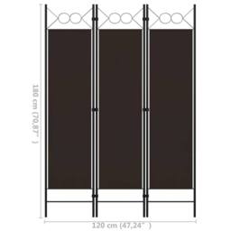 Berkfield Home 3-Panel Room Divider Brown 120x180 cm - thumbnail 6