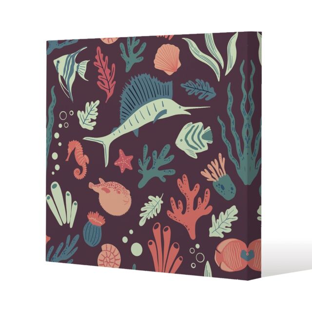 Benjamin Tate Design Sealife (Canvas Print) / 101 x 101 x 4cm in Natural - Size: 101 x 101 x 4 cm - image 1
