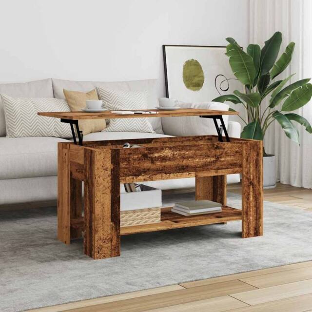 Berkfield Home Modern Coffee Table Old Wood 101x49x52 cm Engineered Wood in Brown - Size: 101 x 49 x 52 cm - image 1