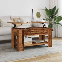 Berkfield Home Modern Coffee Table Old Wood 101x49x52 cm Engineered Wood in Brown - Size: 101 x 49 x 52 cm - thumbnail 1
