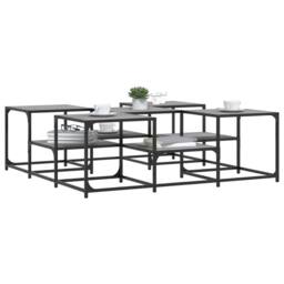 Berkfield Home Coffee Table Grey Sonoma 121x121x40 cm Engineered Wood - Size: 121 x 121 x 40 cm - thumbnail 4