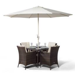 Thats Furniture Savannah Square 4 Seater Patio Dining Set Ice Bucket Drinks Cooler in Brown - thumbnail 6