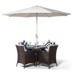 Thats Furniture Savannah Square 4 Seater Patio Dining Set Ice Bucket Drinks Cooler in Brown - thumbnail 4