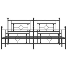 Berkfield Home Metal Bed Frame without Mattress with Footboard Black 183x213cm - Size: 183x213 cm - thumbnail 5