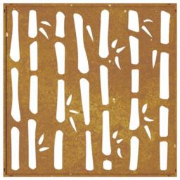 Berkfield Home Garden Wall Decoration 55x55 cm Corten Steel Bamboo Design in Brown - thumbnail 5