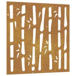 Berkfield Home Garden Wall Decoration 55x55 cm Corten Steel Bamboo Design in Brown
