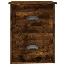 Berkfield Home Elegant Wall-mounted Bedside Cabinets 2 pcs Smoked Oak 41.5x36x53cm in Brown - Size: 41.5x36x53 cm - thumbnail 9