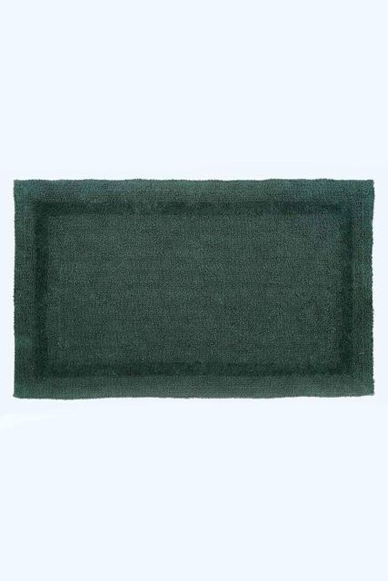 Homescapes Luxury Extra Large Bath Mat Reversible 1600GSM 100% Cotton, 70 x 120cm in Dark Green - Size: 70 x 120 cm