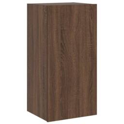 Berkfield Home TV Wall Cabinet with LED Lights Brown Oak 40.5x35x80 cm - thumbnail 6