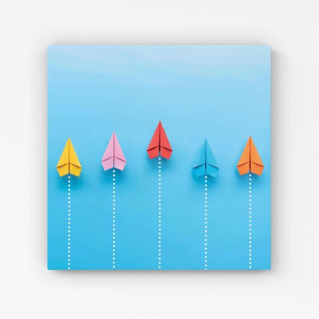Warren Reed - Designer Paper Aeroplanes Canvas - Size: w40 inch x h40 inch - image 1