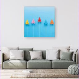 Warren Reed - Designer Paper Aeroplanes Canvas - Size: w40 inch x h40 inch - thumbnail 4