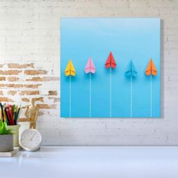 Warren Reed - Designer Paper Aeroplanes Canvas - Size: w40 inch x h40 inch - thumbnail 2
