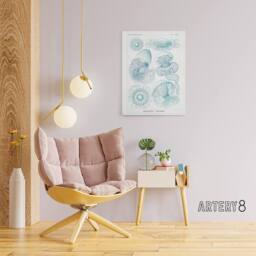"Artery8 Aequoreidae Jellyfish Marine Life Species Haeckel Canvas Art Print in White - Size: W12"" x H16""" - thumbnail 3