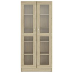 Berkfield Home Vitrine Cabinet Sonoma Oak 82.5x30.5x185.5 cm Engineered Wood in Brown - thumbnail 5