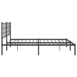 Berkfield Home Metal Bed Frame without Mattress with Headboard Black 183x213cm - Size: 183x213 cm - thumbnail 6