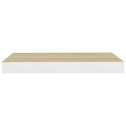 Berkfield Home Floating Wall Shelves 4 pcs Oak & White 40x23x3.8 cm MDF in Brown - thumbnail 6