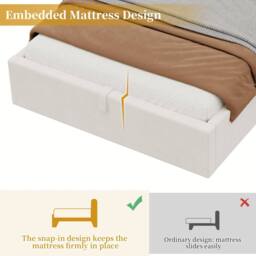 BTM 3FT Velvet Ottoman Bed USB Type-C Reading Light Beige - Size: Single - thumbnail 9