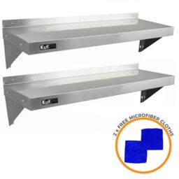 Monstershop 5ft Stainless Steel Catering Bench & 2 x Wall Mounted Shelves in Silver - thumbnail 6