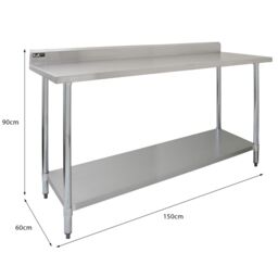 Monstershop 5ft Stainless Steel Catering Bench & 2 x Wall Mounted Shelves in Silver - thumbnail 5