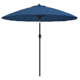 Berkfield Home Outdoor Parasol with Aluminium Pole 270 cm Azure Blue - thumbnail 2