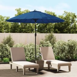 Berkfield Home Outdoor Parasol with Aluminium Pole 270 cm Azure Blue - thumbnail 1