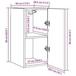 Berkfield Home TV Cabinet 4 pcs Black oak 30.5 x 30 x 60 cm Engineered wood - thumbnail 9