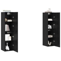 Berkfield Home TV Cabinet 4 pcs Black oak 30.5 x 30 x 60 cm Engineered wood - thumbnail 3