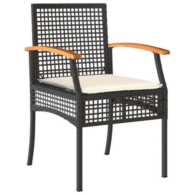 Berkfield Home Beautiful 5 Piece Garden Dining Set with Cushions Black Poly Rattan - image 1