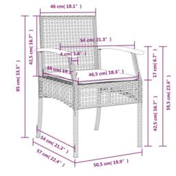 Berkfield Home Beautiful 5 Piece Garden Dining Set with Cushions Black Poly Rattan - thumbnail 8