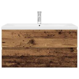 Berkfield Home Sink Cabinet with Built-in Basin & Faucet Old Wood in Brown - thumbnail 6