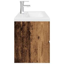 Berkfield Home Sink Cabinet with Built-in Basin & Faucet Old Wood in Brown - thumbnail 7