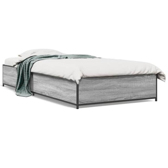 Berkfield Home Bed Frame without Mattress Grey Sonoma 100x200 cm - image 1