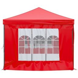 Berkfield Home Folding Party Tent with Sidewalls Red 3x6 m - thumbnail 4