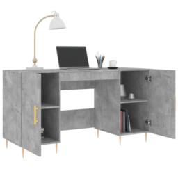 Berkfield Home Elegant Desk Concrete Grey 140x50x75 cm Engineered Wood - Size: 140 x 50 x 75 cm - thumbnail 4