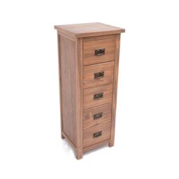 Cabinet Bits Padua 5 Drawer Narrow Chest of Drawers Bras Drop Handle in Brown - thumbnail 3