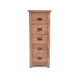 Cabinet Bits Padua 5 Drawer Narrow Chest of Drawers Bras Drop Handle in Brown - thumbnail 2