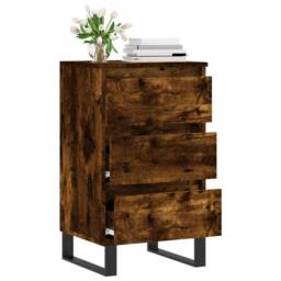 Berkfield Home Sideboard Smoked Oak 40x35x70 cm Engineered Wood in Brown - Size: 40 x 35 x 70 cm - thumbnail 4
